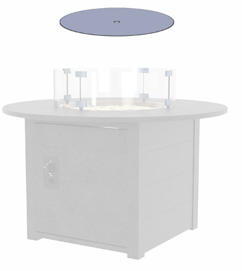 Round Fire Table Smoked Glass Cover