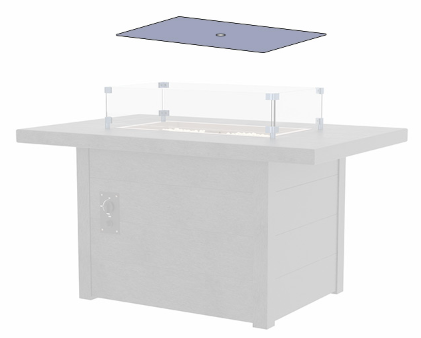 Rectangular Fire Table Smoked Glass Cover